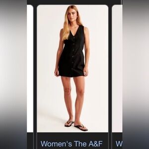 Abercrombie & Fitch Black Linen Vest Dress